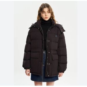 Maison Kitsune down puffer jacket brown NWT